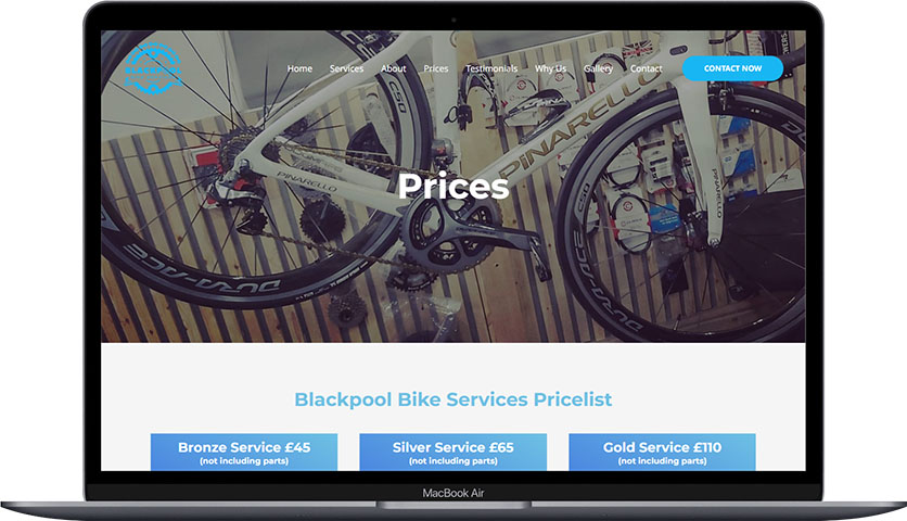 Blackpool Bike Services Website Design