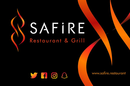 Business Card Artwork Design For Safire Restaurant & Grill