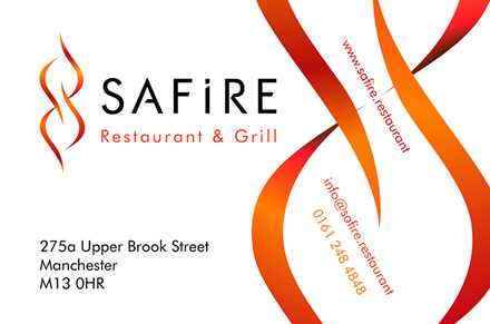 Business Card Artwork Design For Safire Restaurant & Grill