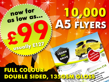 10,000 A5 Flyers Double Sided Printed