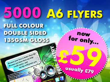 5000 A6 Flyers Double Sided Printed